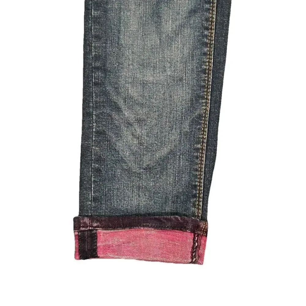One Green Elephant Kosai Slim Jeans Women's Medium 30x32 Distressed Whiskering